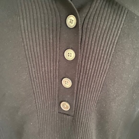 J Crew Black Collared Polo Sweater with Buttons Ribbed XXL - Picture 2 of 5